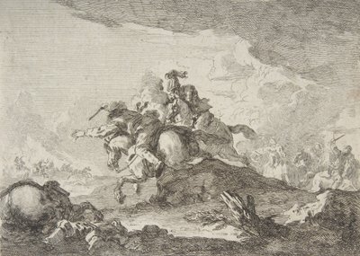 Cavalry Charge, 1700-luvun puolivälistä loppupuolelle. tekijältä Francesco Giuseppe Casanova