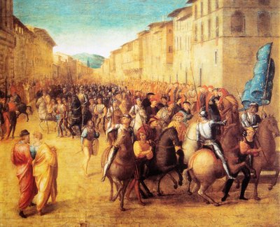 Kaarle VIII:n johtamat ranskalaiset joukot saapuvat Firenzeen 17. marraskuuta 1494 Francesco Granacci tekijältä Francesco Granacci
