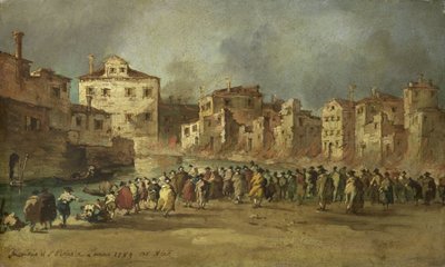 Tuli Venetsian San Marcuola -korttelissa, 28. marraskuuta 1789 tekijältä Francesco Guardi (copy after)