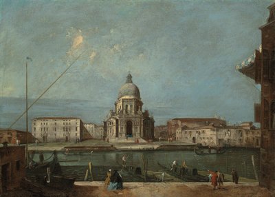 Näkymä Grand Canalille, Venetsia, ja Santa Maria della Saluten kirkko tekijältä Francesco Guardi