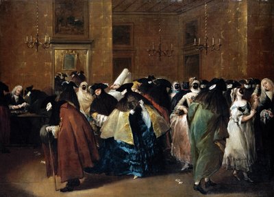 Kasino (alennettu) Venetsiassa - Guardi, Francesco (1712-1793) - Öljy kankaalle - 77,5x107,5 - Yksityiskokoelma tekijältä Francesco Guardi