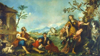 Erminia ja paimenet, 17501755 tekijältä Francesco Guardi