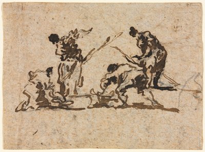 Maanviljelijät ja kalastajat työskentelevät tekijältä Francesco Guardi