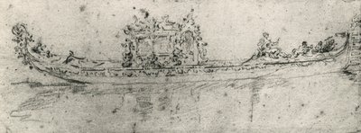 Suurlähettiläille varattu gondoli, Francesco Guardi (1712-1793), piirustus. tekijältä Francesco Guardi