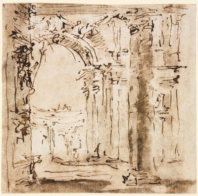 Piirustuspari: Luonnos Villa Pisanin ja Piazza San Marcon labyrintista..., 1773-1778. tekijältä Francesco Guardi