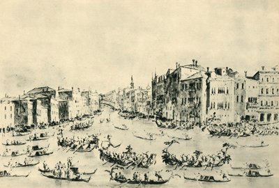 Regatta Grand Canalilla, Venetsia, 1700-luvun puolivälissä, 1943. tekijältä Francesco Guardi