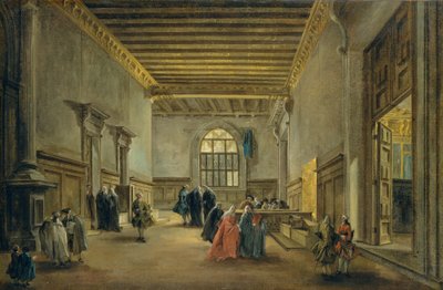 Sala del Maggior Consiglio -salin eteishuone, noin 1765-68. tekijältä Francesco Guardi