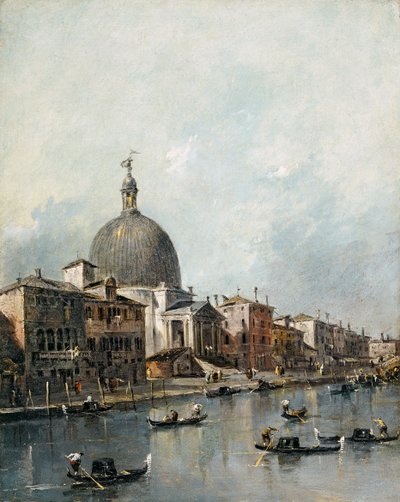 San Simeone Piccolon kirkko Grand Canalilla, Venetsia (öljy kankaalle) tekijältä Francesco Guardi
