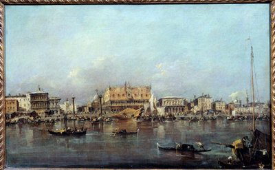 Dogen palatsi mereltä nähtynä Francesco Guardin (1712-1793) maalaus 1700-luvun aurinko. 0,42x0,68m. tekijältä Francesco Guardi