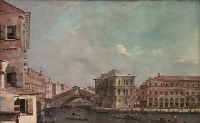 Grand Canal Rialton yläpuolella, n. 1760 (öljy kankaalle) tekijältä Francesco Guardi