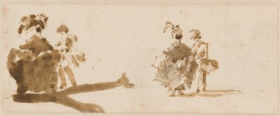 Kaksi tyylikästä pariskuntaa [käänteinen] tekijältä Francesco Guardi