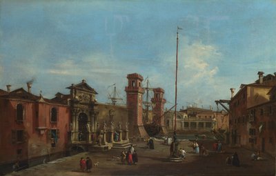 Venetsia. Arsenaali, 1755-1760 tekijältä Francesco Guardi
