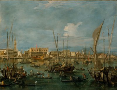 Venetsia Bacino di San Marcosta, n. 1765 (öljy kankaalle) tekijältä Francesco Guardi