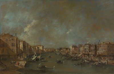 Näkymä Grand Canalille Ponte di Rialtolta tekijältä Francesco Guardi
