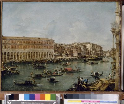 Näkymä Grand Canalille ja Fabbriche Nuove di Rialto, 1756-60 tekijältä Francesco Guardi