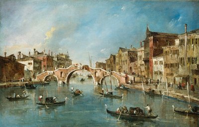 Näkymä Cannaregion kanavalle, Venetsia, n. 1775-1780. tekijältä Francesco Guardi