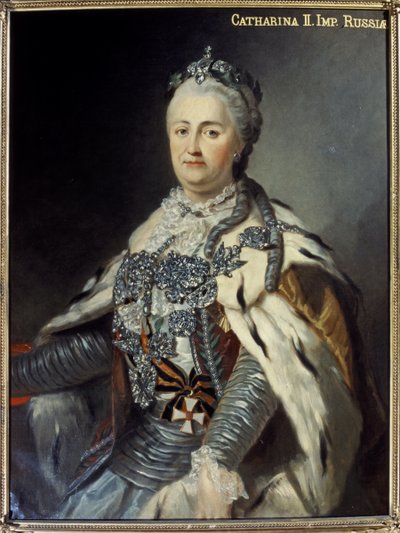 Katariina II "Suuri" (1729-1796) (öljy kankaalle) tekijältä Francesco Guerini