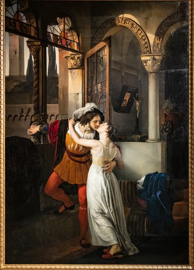 Romeon viimeinen suudelma Julialle tekijältä Francesco Hayez