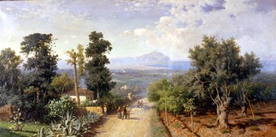 Palermon ympäristö. F. Lojaconon maalaus tekijältä Francesco Lojacono