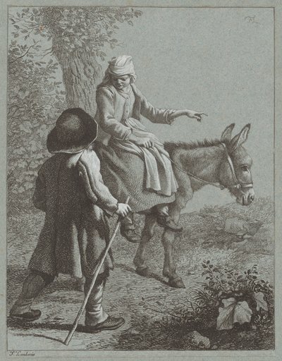 Poika ja tyttö aasin kanssa, 1764. tekijältä Francesco Londonio