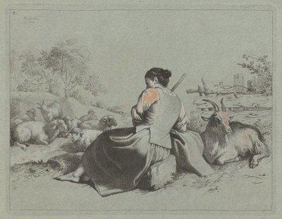 Istuva paimentar, 1762. tekijältä Francesco Londonio