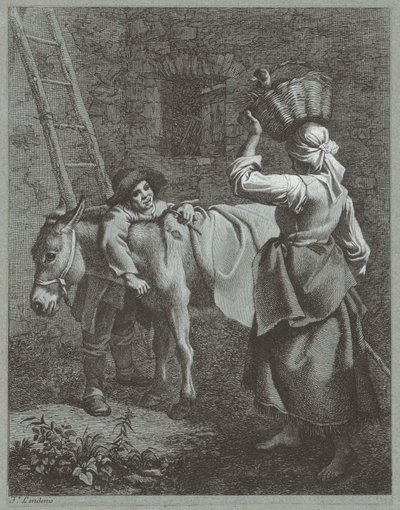 Paimenpoika puhuu maatilan tytölle, 1764. tekijältä Francesco Londonio
