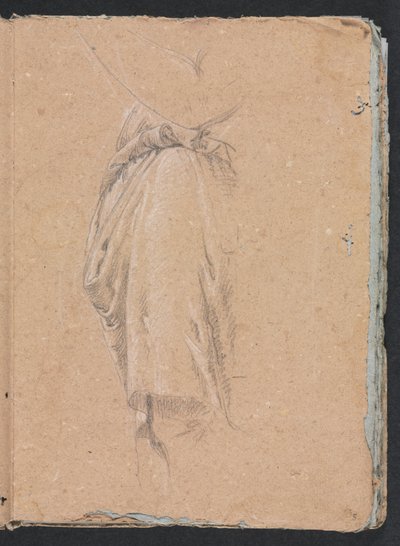 Verona Sketchbook: Drapery work with kyynärpää sivu 5, 1760. tekijältä Francesco Lorenzi