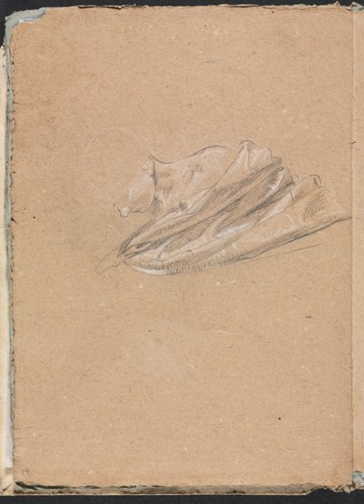 Verona Sketchbook: Pää ja olkapäät verhoilla sivu 14, 1760. tekijältä Francesco Lorenzi