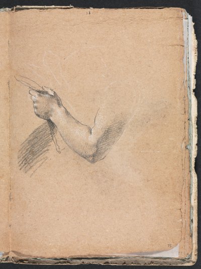 Verona Sketchbook: Vasen käsi ja käsi sivu 75, 1760. tekijältä Francesco Lorenzi