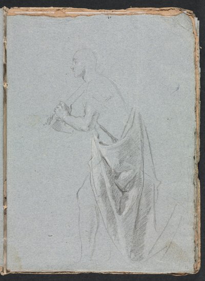 Verona Sketchbook: Seisova uros verhoineen sivu 19, 1760. tekijältä Francesco Lorenzi