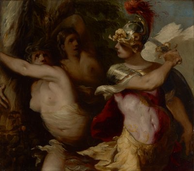 Rinaldon lumotun metsän valloitus, noin 1650-1655 (öljy kuparille). tekijältä Francesco Maffei