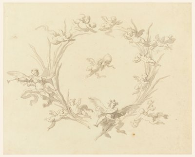 Piirros, freskokoristelun luonnos, Quirinalin palatsi, Rooma, 1815-16. tekijältä Francesco Manno