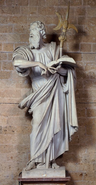 St Thaddeus, Francesco Mochin (1580-1654) marmoriveistos, Tuomiokirkon teosten museo, Orvieto, Italia tekijältä Francesco Mochi