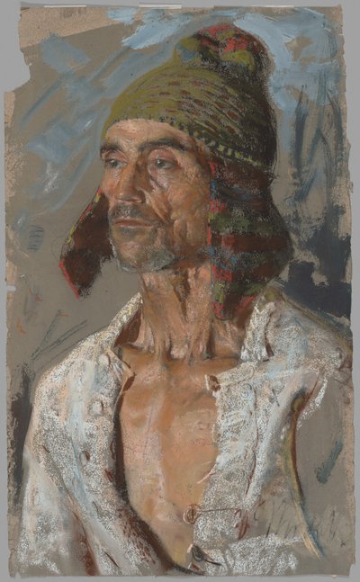 Paimen (tutkimus sanalle "The Wow") (recto); Nainen pitelee vauvaa (Studio "Vow") (käänteinen) tekijältä Francesco Paolo Michetti