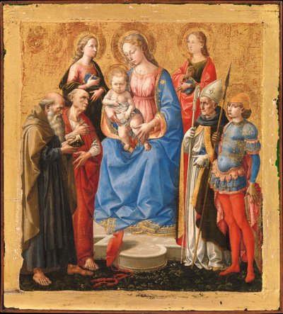Maria mit Kind und sechs Heiligen tekijältä Francesco Pesellino