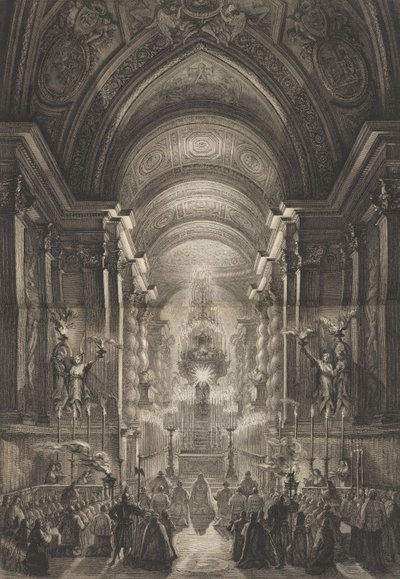 Seremonia Cappella Paolinassa, Vatikaanissa, 1787. tekijältä Francesco Piranesi