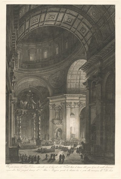 Pyhän Pietarin sisustus, Pyhän Pietarin ristin valaistus tekijältä Francesco Piranesi