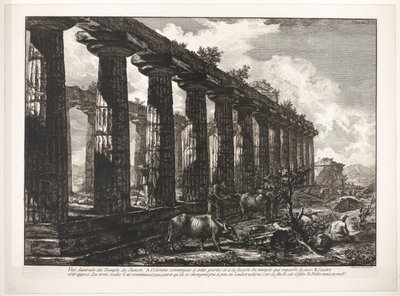 Athenen temppeli Paestumissa Tempel van Juno tekijältä Francesco Piranesi