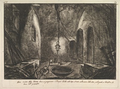 Näkymä Pompejista Toinen näkymä huoneesta, jossa Bogno Caldo valmistettiin. . . .n.d. tekijältä Francesco Piranesi