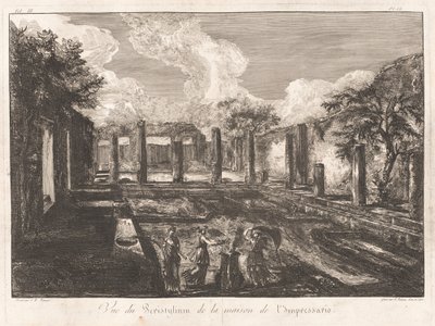 Näkymä Peristyliumille Impressarion talosta tekijältä Francesco Piranesi, after Giovanni Battista Piranesi
