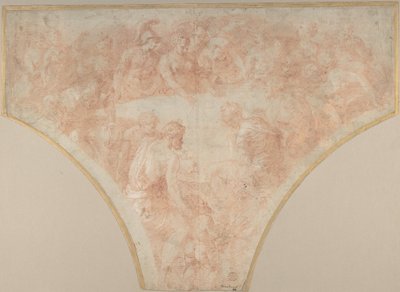 Erisin omena heitti Peleuksen ja Thetisin häissä: Tutkimus Frescolle..., 1504-70. tekijältä Francesco Primaticcio