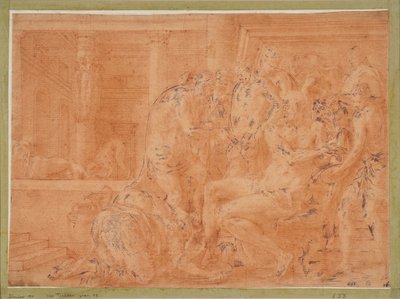 Odysseus wäscht seine Hände tekijältä Francesco Primaticcio