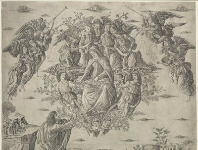 Neitsyt taivaaseenastuminen, n. 1495. tekijältä Francesco Rosselli