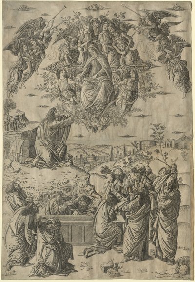 Neitsyt taivaaseenastuminen, n. 1495. tekijältä Francesco Rosselli