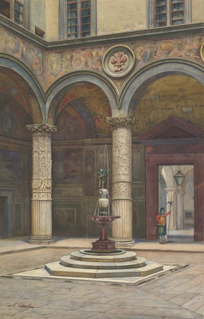 Palazzo Vecchion sisäpiha, Firenze, 1800-luku. tekijältä Francesco Salviati