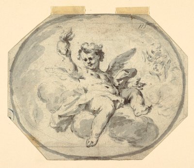 Piirustus, Maalattu katto, 1770-1800 tekijältä Francesco Saverio Mergolo