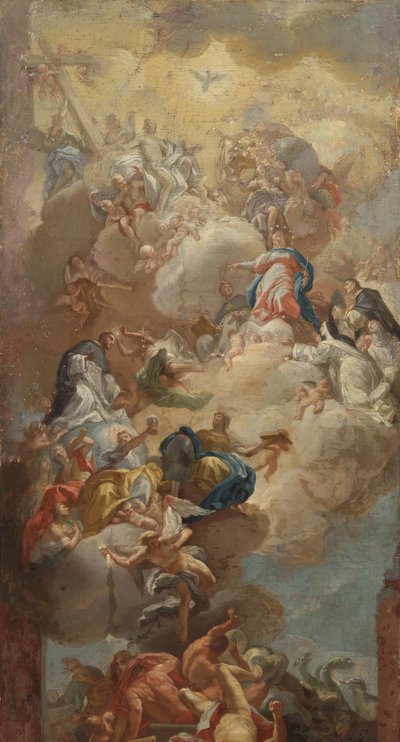 Pyhän Dominicin kirkkaus tekijältä Francesco Solimena (copy after)