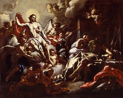 Kristus ilmestyy unessa Pyhälle Martinukselle, noin 1733. tekijältä Francesco Solimena