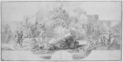 Kolumbuksen laskeutuminen Amerikassa, 1715-1716 tekijältä Francesco Solimena