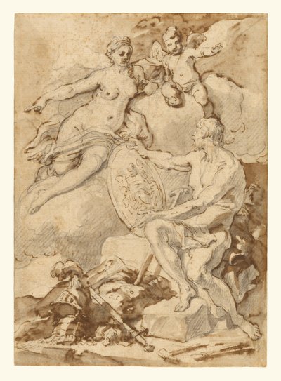 Venus vastaanottaa Vulcanukselta Aeneaksen aseet tekijältä Francesco Solimena